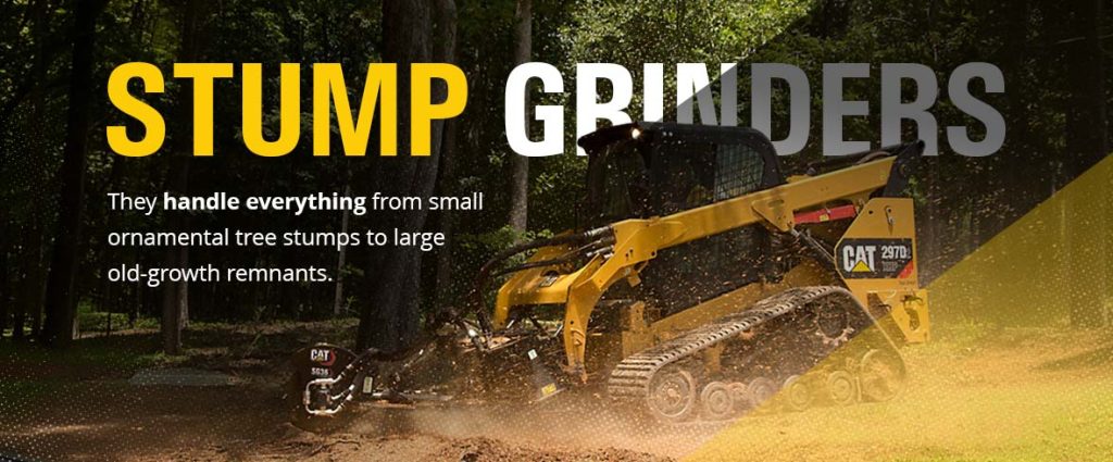 stump grinders for landscaping project