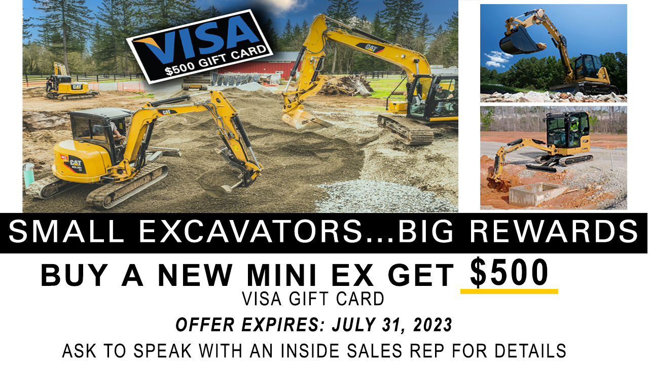 N C Machinery Small Excavator $500 gift card sale